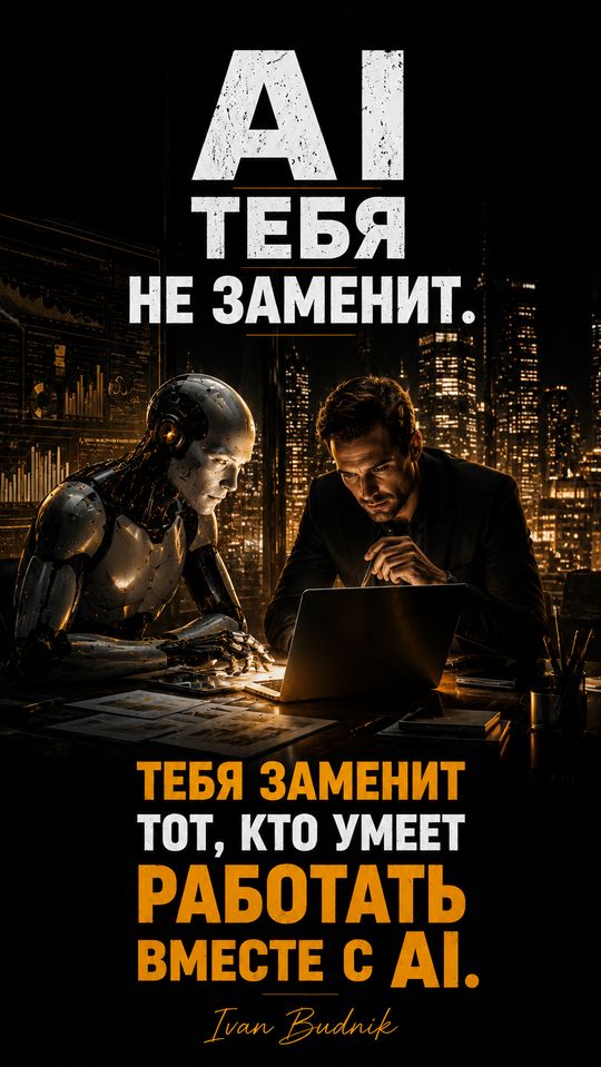 Постер: Тебя заменит тот, кто умеет работать вместе с AI