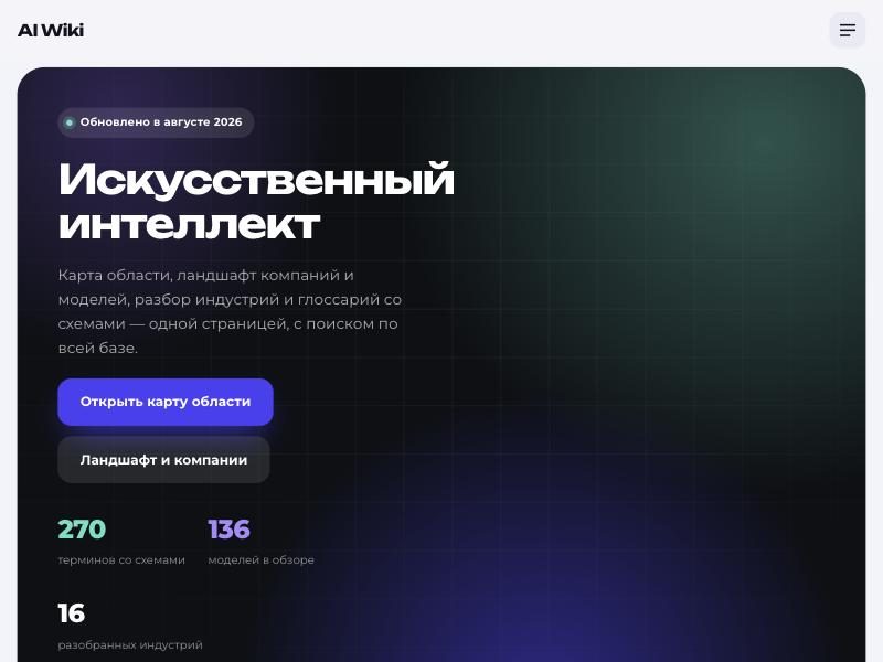 Скриншот проекта AI Wiki